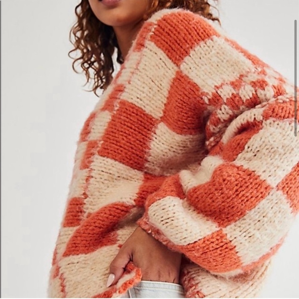 Checkered Knit Cardigan by Free People